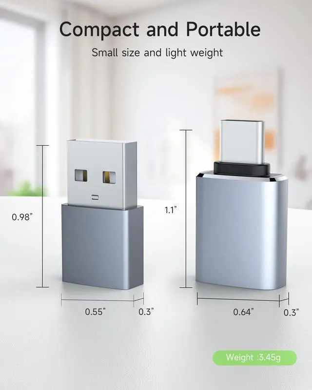Alt view image 5 of 6 - USB to USB C Adapter for iPhone 17 Charger 4 Pack,USBC Female to A Male OTG Type C Converter for iWatch 7 8 9 10,iPhone 16 15 14 13 Plus Pro Max,AirPods,iPad,Car,Samsung S25 (Light Gray)