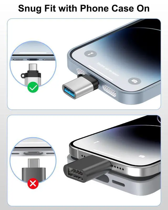 Alt view image 6 of 7 - 4Pack USBC to USB Adapter, Type C to USB Adapter for Android Samsung Galaxy
