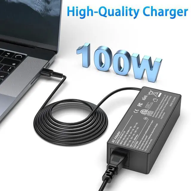 Alt view image 2 of 7 - 100W USB Type C Laptop Charger Universal Compatible with Lenovo, Acer, Dell, HP, Asus, Mac Book and More Devices, USB C Power Adapter