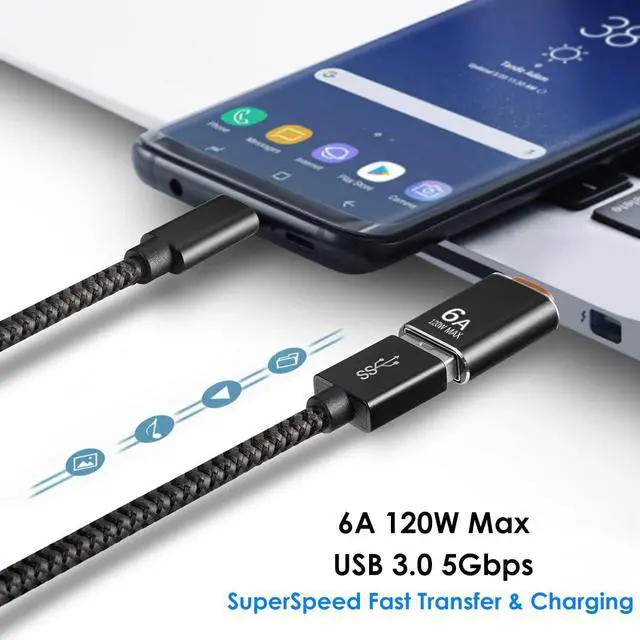 Alt view image 3 of 7 - USB to USB C Adapter 4 Pack, USB A 3.0 Female to USB C Male OTG Adapter x2, Type C Female to USB Male Adapter x2, Compatible with MacBook, iPhone 17/16/15, iPad, Samsung Galaxy, Tablets, Laptops