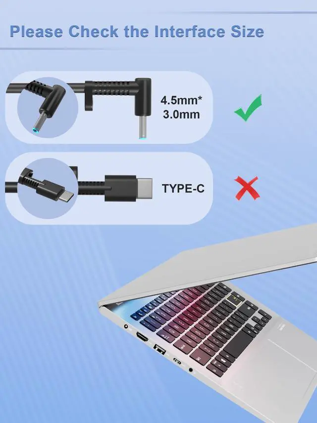Alt view image 2 of 7 - 200W Charger Compatible with HP Omen 15 16 17 Victus 15 16 Pavilion 15 16 17 Envy 15 16 17 ZBook Create/Firefly/Fury/Power Studio G11 G10 G9 G8 Laptop