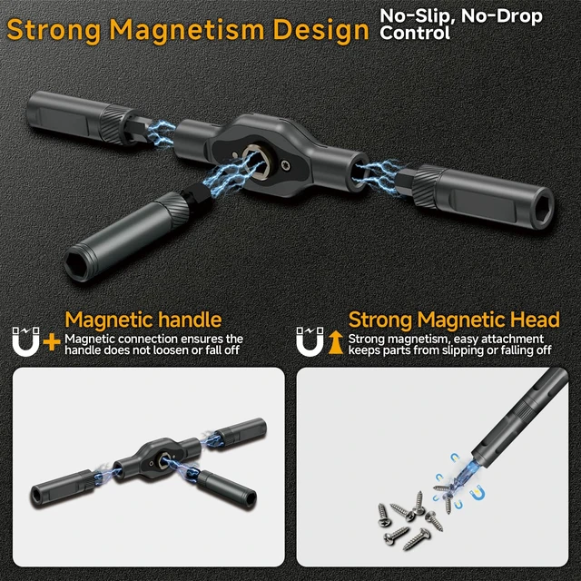 Alt view image 6 of 7 - 24-in-1 Mini Magnetic Ratchet Screwdriver Set | with S2 Steel Bits & Storage Case | Professional Precision Kit for Electronics, Phone, Computer, Furniture & DIY Projects