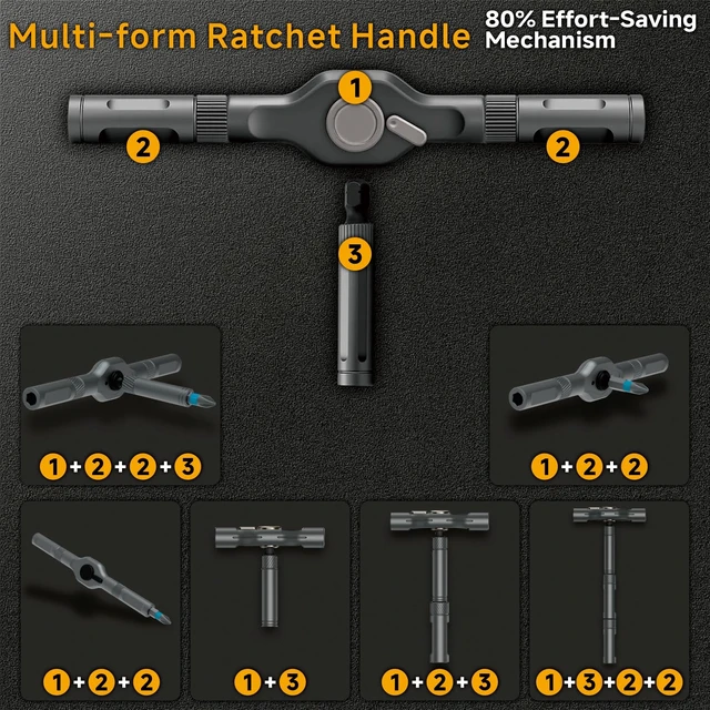 Alt view image 7 of 7 - 24-in-1 Mini Magnetic Ratchet Screwdriver Set | with S2 Steel Bits & Storage Case | Professional Precision Kit for Electronics, Phone, Computer, Furniture & DIY Projects