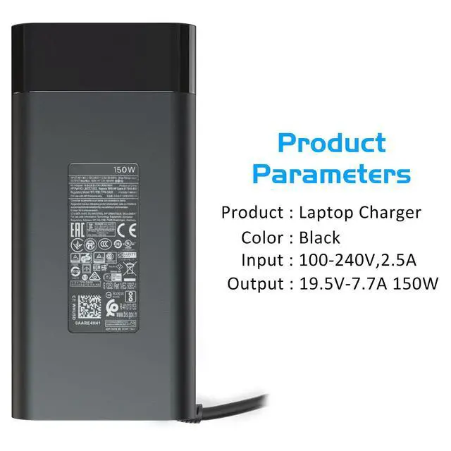 Alt view image 7 of 7 - 150W AC Charger Fit for HP Zbook 15 16 17 15u 15v G3 G4 G5 G6 G7 G8 G9 | ZBook Studio Firefly 15 G4 G5 G7 G8 G9 G10 G11 Victus 15 OMEN by 15 17 Pavilion Gaming 15 17 Laptop