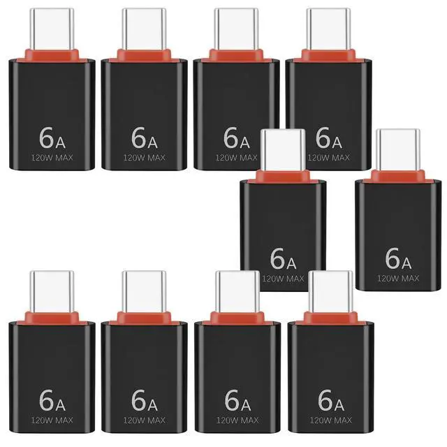 Alt view image 6 of 7 - 10 Pack USB C to USB Adapter, 5Gbps/120W USB C to USB 3.0 Converter Connector, Type C Male to USB Female Adapter, for MacBook Pro, iMac, iPhone 17 16 15 Pro Max, iPad mini Pro, Thunderbolt 4