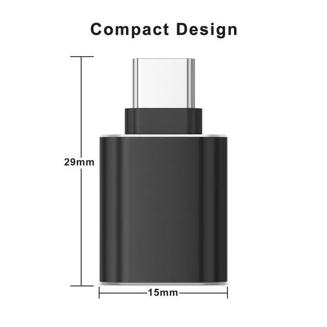 Alt view image 4 of 7 - 6 Pack USB C to USB Adapter, USB Type C Male to USB A 3.0 Female OTG Adapter for iPhone 17 16 15 Pro Max, MacBook Pro, Flash Thumb Drive, iPad, Samsung Galaxy, XPS and More Type C Device (Black)