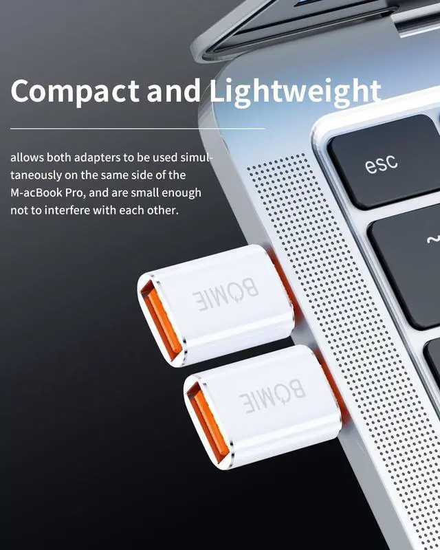 Alt view image 5 of 7 - USB C to USB Adapter 100W Fast Charging for USBC Smartphones