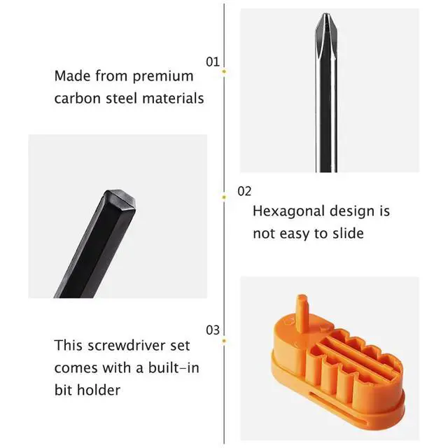 Alt view image 4 of 7 - 8 in 1 Screwdriver Set, Electrician Multifunctional Interchangeable Screwdrivers, Portable High-Strength Bits, Suitable for Outdoor and Daily Repair Tools