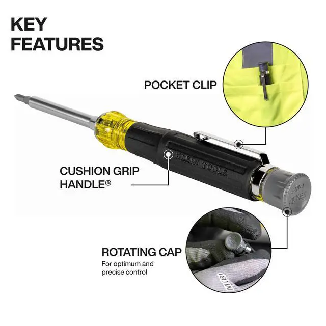 Alt view image 2 of 4 - 32600P Mini Precision Screwdriver with Pocket Clip, 13-in-1 Magnetic All-Purpose Driver with Nut Drivers, Phillips, Slotted, and TORX Tips
