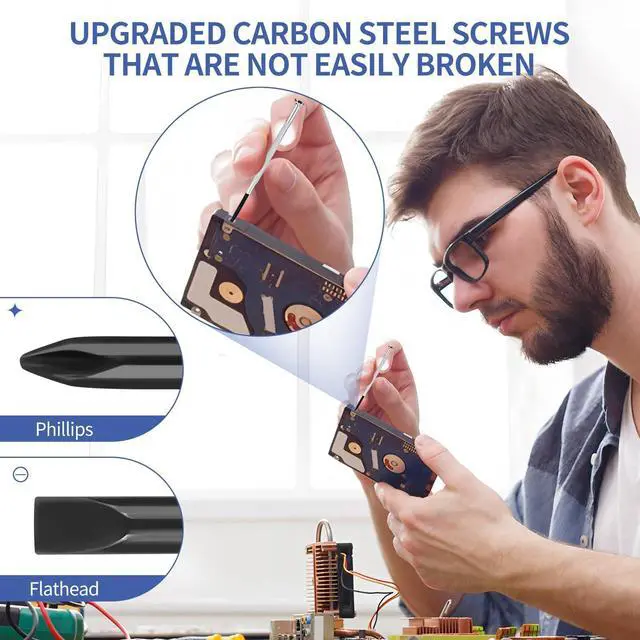 Alt view image 3 of 7 - 11PCS Mini Screwdriver Set,Small Screwdriver Set with 11 Different Size Flathead and Phillips Screwdrivers Repair for Watches,Computers,Toys and Jewelr