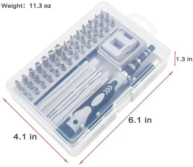 Alt view image 2 of 6 - Precision Screwdriver Set 52 Pieces Small Magnetic Screwdriver Bits Electronic Repair Kit with No-Slip Handle, Tweezers, Pry Tools, Suitable for Repairing Mobile Phones, Laptops, Game Controller
