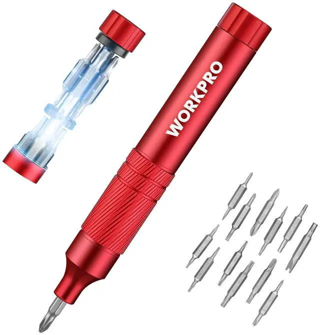 Main image of 24 in 1 Multi Bit Mini Screwdriver Set Magnetic, Manual Pen Screwdrivers, Tough S2 Steel Small Screwdriver Bits for Eyeglass, Watch, Laptop, Phone, Jewelry and Electronic, Red