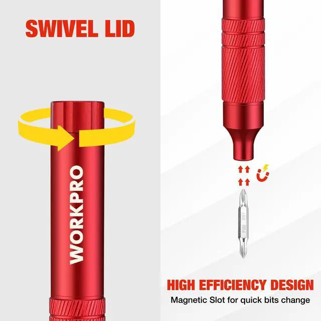 Alt view image 3 of 7 - 24 in 1 Multi Bit Mini Screwdriver Set Magnetic, Manual Pen Screwdrivers, Tough S2 Steel Small Screwdriver Bits for Eyeglass, Watch, Laptop, Phone, Jewelry and Electronic, Red