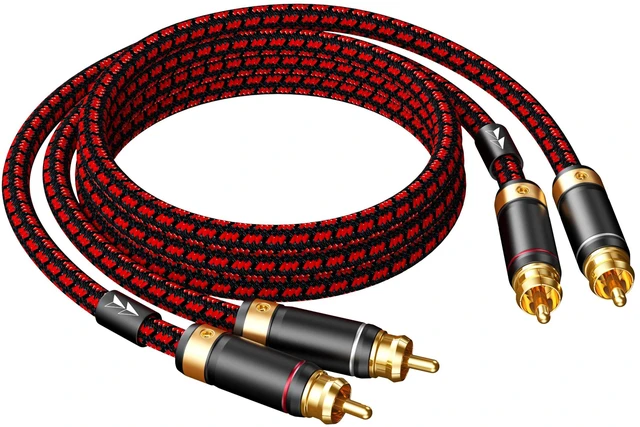 Main image of Auidophile 2RCA Male to 2RCA Male Stereo Audio Cable,Gold Plated 4N Oxgen-Free Copper Core (3 Feet (1M))