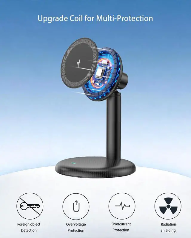 Alt view image 4 of 7 - Magnetic Wireless Charger Stand for iPhone 17/16/15/14/13(No Adapter)