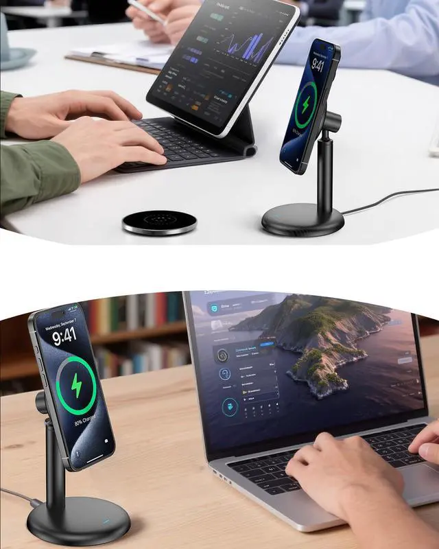 Alt view image 7 of 7 - Magnetic Wireless Charger Stand for iPhone 17/16/15/14/13(No Adapter)
