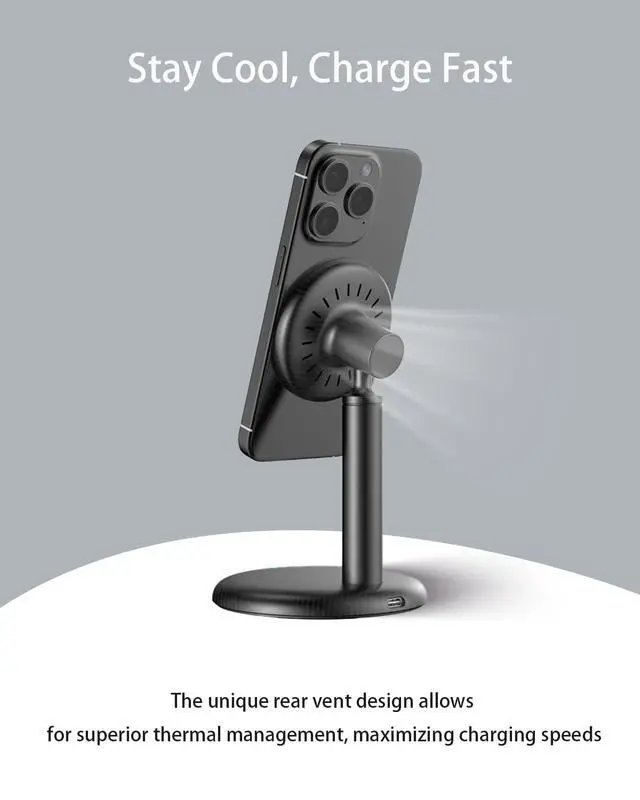 Alt view image 6 of 7 - Magnetic Wireless Charger Stand for iPhone 17/16/15/14/13(No Adapter)