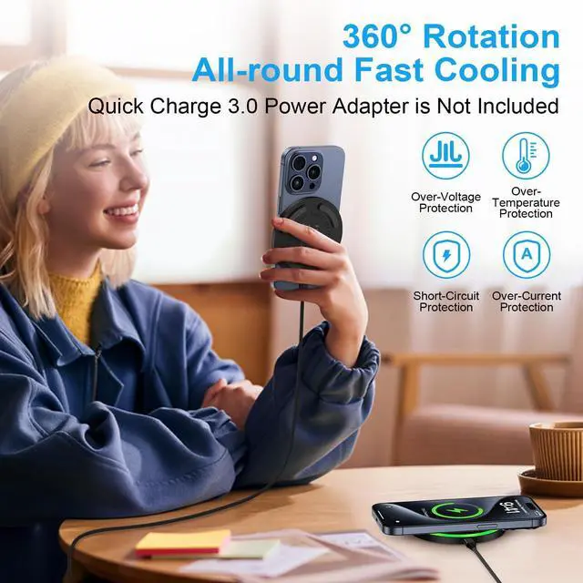Alt view image 5 of 7 - Wireless Charger Samsung Fast Charging Pad for Samsung Galaxy S26 S25 Ultra/S26+/Z Fold7 Flip7/S24FE/S23/S22,Google Pixel 10 Pro XL 9a,Moto G Stylus 5G,2Pack 15W Android Phone Wireless Charger Station