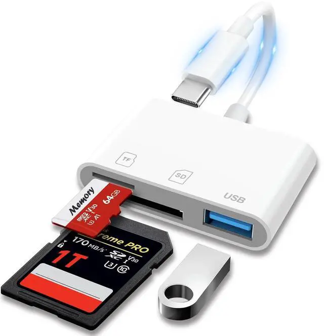 Main image of SD Card Reader, USB 3.0 Type C High Speed to SD/TF Card Adapter for iPhone 17/16/15, Memory Card Reader with SD MicroSD Dual Slots for iMac/iPad/MacBook Pro/Air/Neo,Android Phone/Tablet