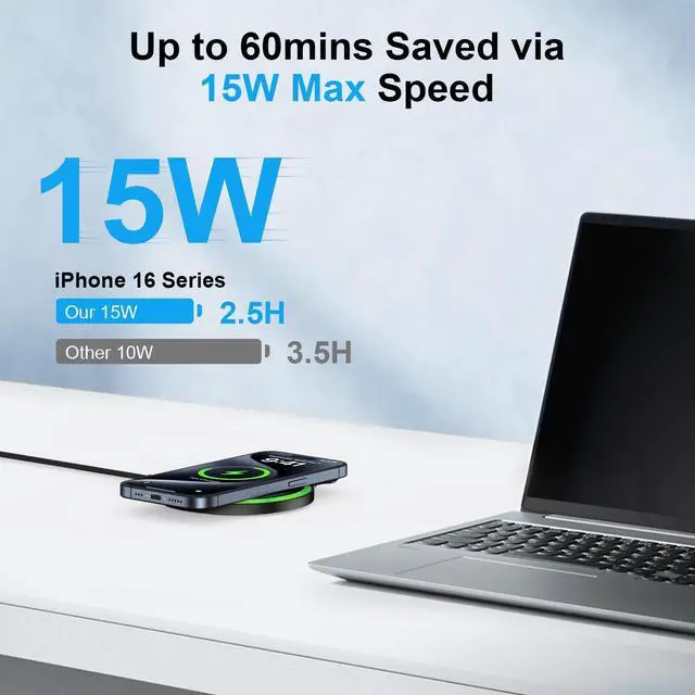Alt view image 4 of 7 - Wireless Charger Samsung Fast Charging Pad for Samsung Galaxy S26 S25 Ultra/S26+/Z Fold7 Flip7/S24FE/S23/S22,Google Pixel 10 Pro XL 9a,Moto G Stylus 5G,2Pack 15W Android Phone Wireless Charger Station