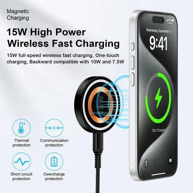 Alt view image 2 of 7 - Magsafe Charger Samsung Wireless Charger Fast Charging Pad Magnetic Charger for Android Samsung S25 Ultra S25 Plus S25 S24 S23 S22 S21 S20,Magnetic Charger Stand for iPhone 17 16 15 14 Pro Max Plus
