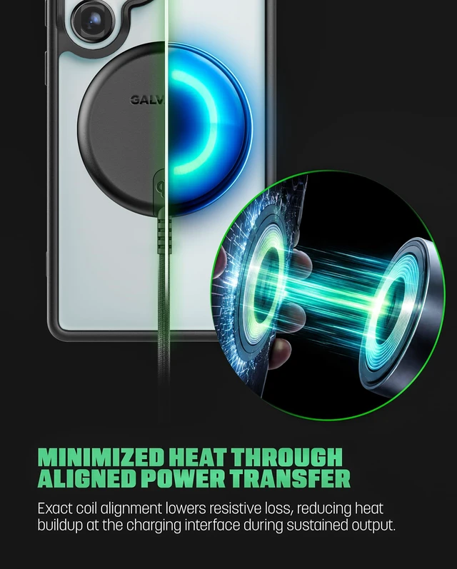 Alt view image 6 of 7 - 2-Pack Qi2.2 Certified 25W Magnetic Wireless Chargers for Samsung | Includes 2 Fast-Charging Wall Adapters for Android, Galaxy Phones - Compatible with MagSafe, Non-Slip Magnet (6Ft)