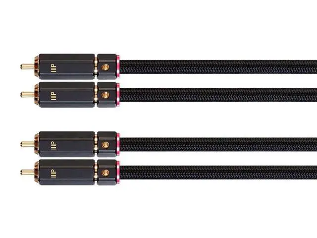 Alt view image 2 of 4 - Male RCA Two Channel Stereo Audio Cable - Gold Plated Connectors, Double Shielded, 6 Feet, Black - Onix Series