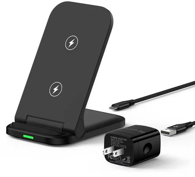 Main image of Wireless Charger Samsung Fast Charging 15W Foldable Fast Wireless Charger Stand Desk Compatible with Samsung Galaxy S26 Ultra S26 Plus S25 FE S25 Edge S25 Ultra S24 FE S23 Z Fold Flip 7 6,with Adapter