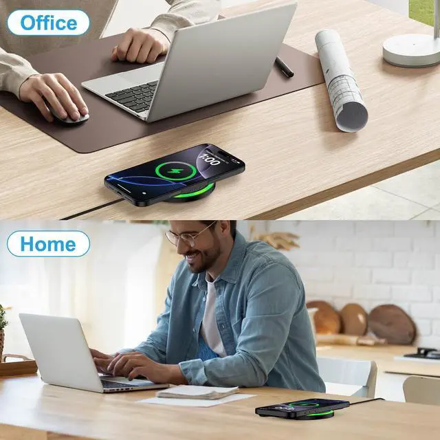Alt view image 6 of 7 - 15W Wireless Samsung S26 Ultra Phone Charger Wireless Charger Pad Fast Charging for Android,Samsung Galaxy S26+ S25 FE Edge S24 S23 S22 S21 Z Fold7,Wireless Charging Station for iPhone 17 16e,Pixel 10