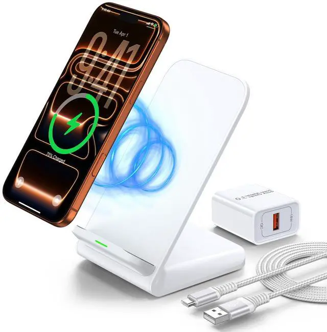 Main image of Fast Wireless Upright Charger,Wireless Charger Phone Stand Compatible with Samsung Galaxy S26/S25 FE/S26 Ultra/S25 Ultra/S23;Cordless Charging Stand +USB A Wall Block for iPhone 17 16 Pro Max 15 14 13