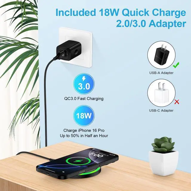 Alt view image 2 of 7 - 15W Wireless Samsung S26 Ultra Phone Charger Wireless Charger Pad Fast Charging for Android,Samsung Galaxy S26+ S25 FE Edge S24 S23 S22 S21 Z Fold7,Wireless Charging Station for iPhone 17 16e,Pixel 10