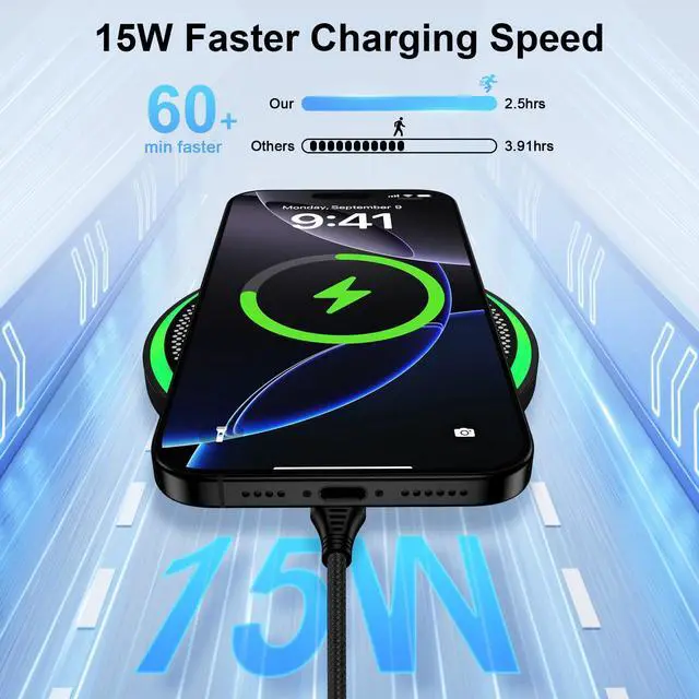 Alt view image 2 of 7 - for Samsung Wireless Charger Pad for Galaxy S25 FE S25 Ultra S24FE S24 S23 S22 S21 Z Fold/Flip 7, 15W Fast Wireless Charging Station with 18W Adapter for iPhone 17 16 15 14 13,Google Pixel 10 9 Pro XL