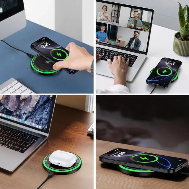 Alt view image 7 of 7 - for Samsung Wireless Charger Pad for Galaxy S25 FE S25 Ultra S24FE S24 S23 S22 S21 Z Fold/Flip 7, 15W Fast Wireless Charging Station with 18W Adapter for iPhone 17 16 15 14 13,Google Pixel 10 9 Pro XL