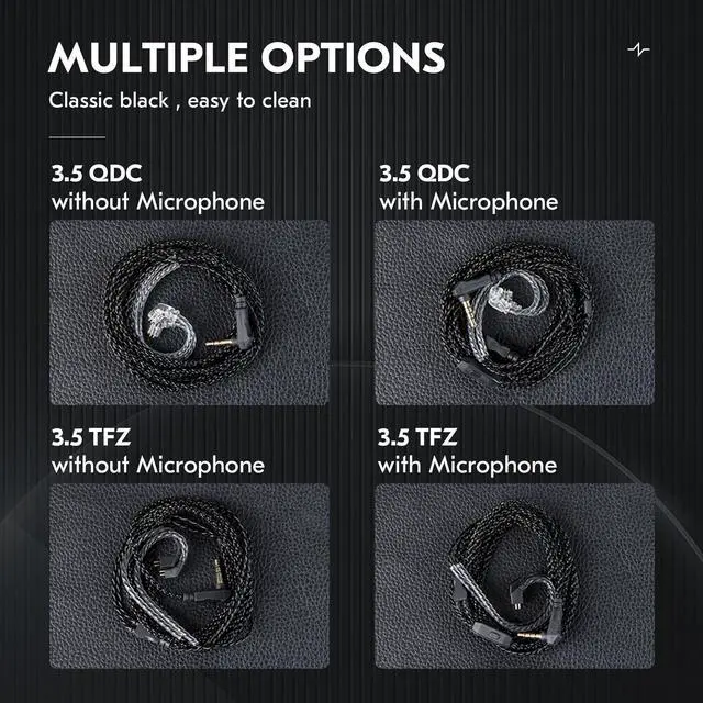 Alt view image 7 of 7 - KZ ZS10 PRO 2M IEM Cable in Ear Monitor Cable for ZS10 PRO/ZS10 PRO X/EDX PRO/Castor/ZSN PRO/ZSN PRO X/ES4/ZSR//ZS10 PRO 2/ZS12 PRO X (3.5mm with Mic, QDC)