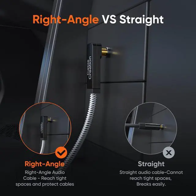Alt view image 4 of 7 - 3.5mm Audio Cable(3FT/0.9M), 90 Degree Right Angle 4-Conductor TRRS 3.5mm Stereo Aux Cable with Microphone for Car Headphones,Speaker,Tablets,Laptops,Smart Phones