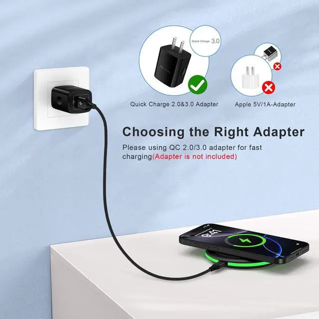 Alt view image 3 of 7 - Wireless Charger Pad for Samsung Galaxy S25 FE S25 Ultra S25 Edge S25 S24FE S23 S22 Z Flip7 FE Z Fold7,Wireless Phone Charger Fast Charging for iPhone 17/16/15/14/13/12,Google Pixel 10 Pro XL Fold 9 8