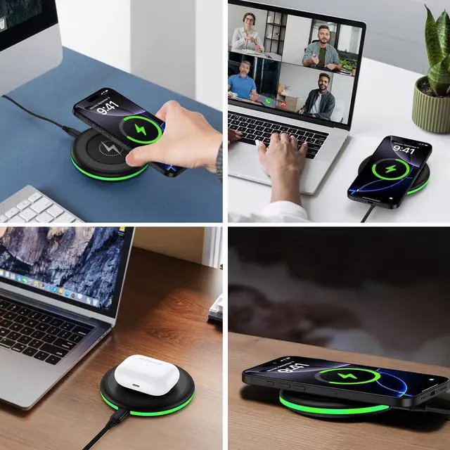 Alt view image 7 of 7 - Wireless Charger Pad for Samsung Galaxy S25 FE S25 Ultra S25 Edge S25 S24FE S23 S22 Z Flip7 FE Z Fold7,Wireless Phone Charger Fast Charging for iPhone 17/16/15/14/13/12,Google Pixel 10 Pro XL Fold 9 8