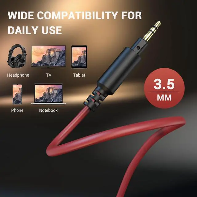 Alt view image 5 of 6 - Coiled 3.5mm to 6.35mm TRS Stereo Audio Cable, 6.9ft-9.8ft Stretchable, Gold-Plated Connectors, Spring Guitar/Amp/HiFi Aux Cord for Fusion A71