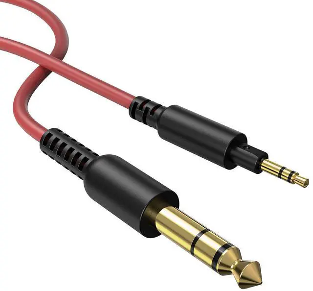 Alt view image 3 of 6 - Coiled 3.5mm to 6.35mm TRS Stereo Audio Cable, 6.9ft-9.8ft Stretchable, Gold-Plated Connectors, Spring Guitar/Amp/HiFi Aux Cord for Fusion A71