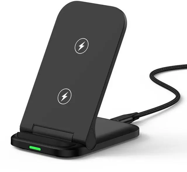 Main image of Wireless Charger, 15W Fast Wireless Charging Station Foldable Fast Desk Phone Charger Compatible with Samsung Galaxy S26 Ultra S26 Plus S25 FE S25 Edge S25 Ultra S24 S23 Note 20 Google Pixel 10 9 8 7