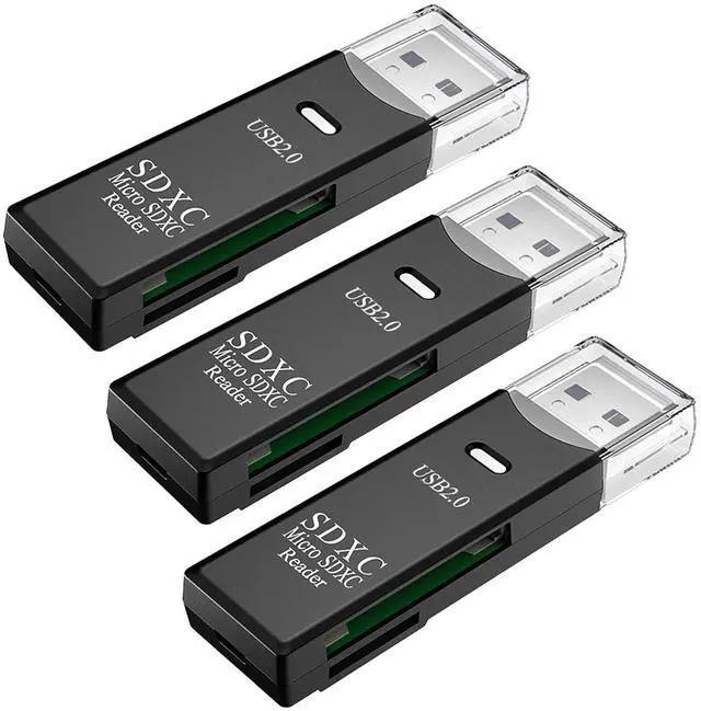 Main image of USB SD Card Reader for PC, 3 Packs Micro SD Card to USB Adapter, Card Reader for Camera Memory Card Reader, Wansurs Card Reader for Laptop (3 Pack USB2.0)