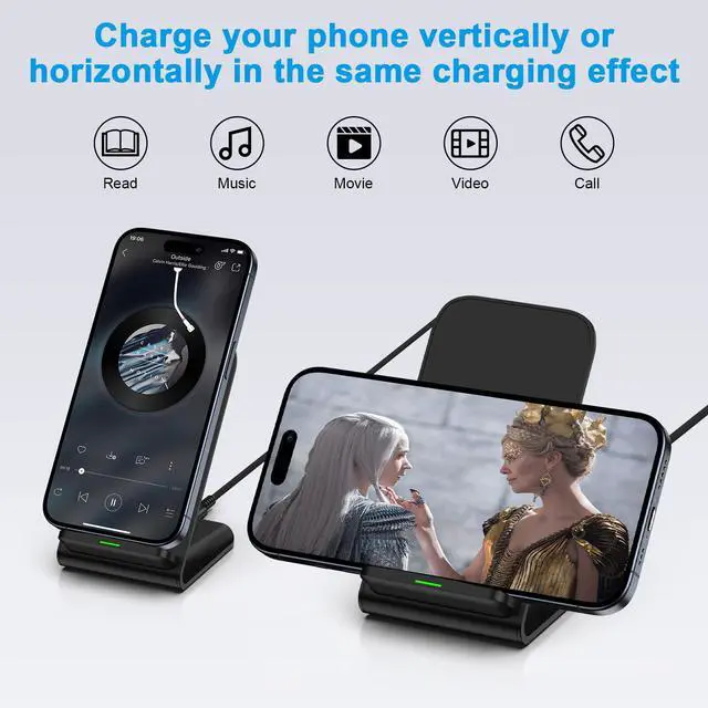 Alt view image 3 of 7 - for Samsung Wireless Charger 15W Fast Charging Stand for Samsung Galaxy S26 Ultra S26+ S26 S25 FE S24 S23 S22 S21, Android Wireless Charger Phone Charging Stand for Google Pixel 10a 9 Pro XL 8 Pro
