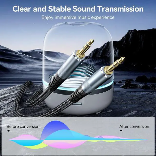 Alt view image 4 of 7 - AUX Cable 10ft, 3.5mm Audio Cable Long Aux Cord Male to Male 10 Feet Auxiliary Headphone Stereo TRS 1/8 Jack Hi-Fi Sound Compatible with Car TV Laptop Smartphone Tablet
