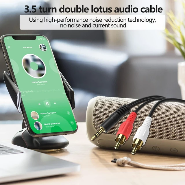 Alt view image 6 of 7 - 3.5mm Stereo Male to 2RCA Male (Right and Left) RCA Audio Cable (50 Feet)