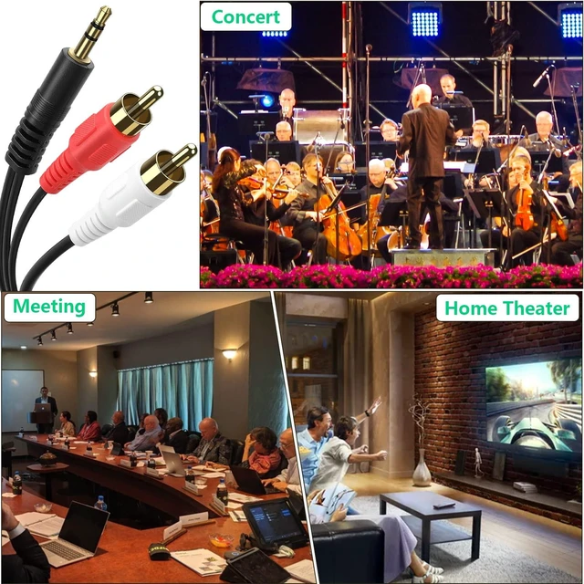 Alt view image 7 of 7 - 3.5mm Stereo Male to 2RCA Male (Right and Left) RCA Audio Cable (50 Feet)