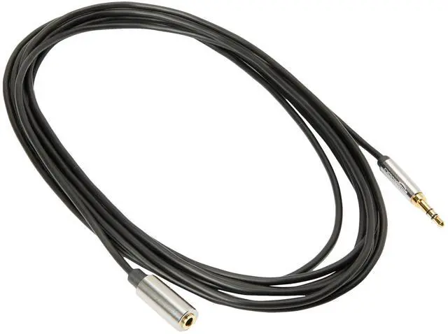 Main image of 3.5mm Auxiliary Male to Female Jack Audio Extension Cable, Adapter for Headphone or Smartphone, 12 Foot, Black, AZ35MF02