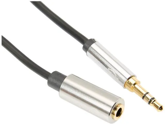 Alt view image 2 of 4 - 3.5mm Auxiliary Male to Female Jack Audio Extension Cable, Adapter for Headphone or Smartphone, 12 Foot, Black, AZ35MF02