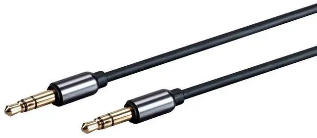 Alt view image 2 of 5 - Monoprice Auxiliary Audio Cable - 3.5mm TRS, Gold Plated, 15 Feet, Black - Onyx Series