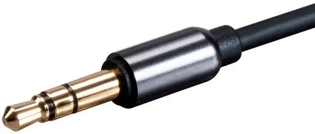 Alt view image 4 of 5 - Monoprice Auxiliary Audio Cable - 3.5mm TRS, Gold Plated, 15 Feet, Black - Onyx Series