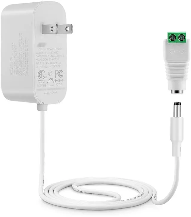 Main image of 36W 12V 3A/3000mA Power Supply Adapter 6ft Cord DC Power Cable to 110-240V AC Adapter UL/CE/FCC Certified 5.5mmx2.1mm DC Plug with LED Terminal Connector for LED Strip Light,CCTV Camera(White)
